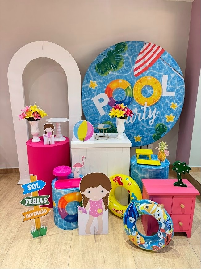 Pool Party Kit Diamante Especial Painel Vazado Fem  - Felicittà Festas