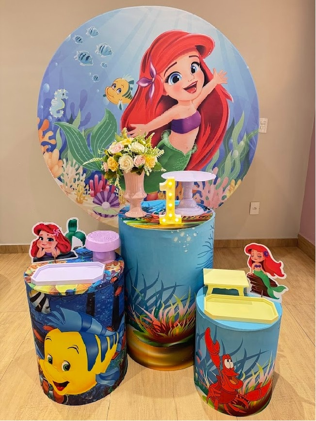 Pequena Sereia Baby Kit Prata - Felicittà Festas