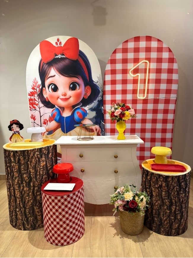 Branca de Neve Baby Kit Diamante Capa Tronco Bombe Branca - Felicittà Festas