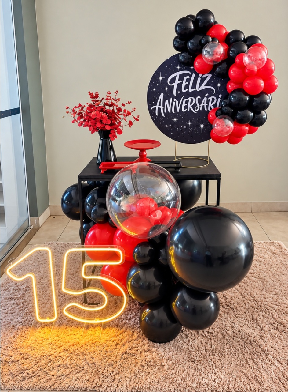 Festa Na Mesa 'Feliz Aniversario' Com Led 15 - Felicittà Festas