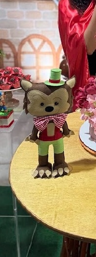 Lobo Mal da Chapeuzinho Vermelho de Feltro  - Felicittà Festas