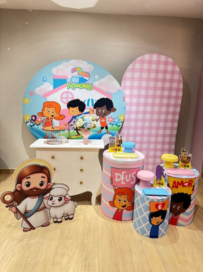Três Palavrinhas Menina Kit Diamante - Felicittà Festas