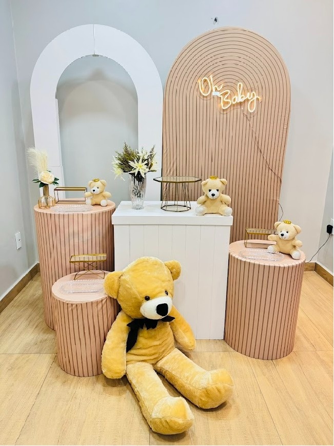 Composição Romano Diamante Chá de Bebê/ Revelação Com Urso - Felicittà Festas