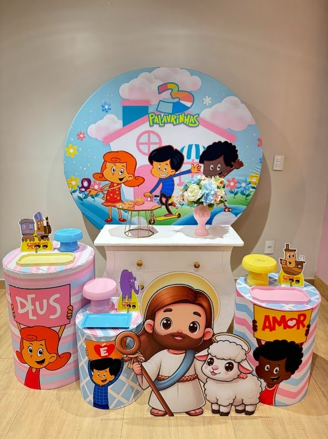 Três Palavrinhas Menina Kit Ouro - Felicittà Festas
