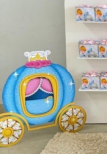 Display Carruagem da Cinderela 3D 90Cm - Felicittà Festas