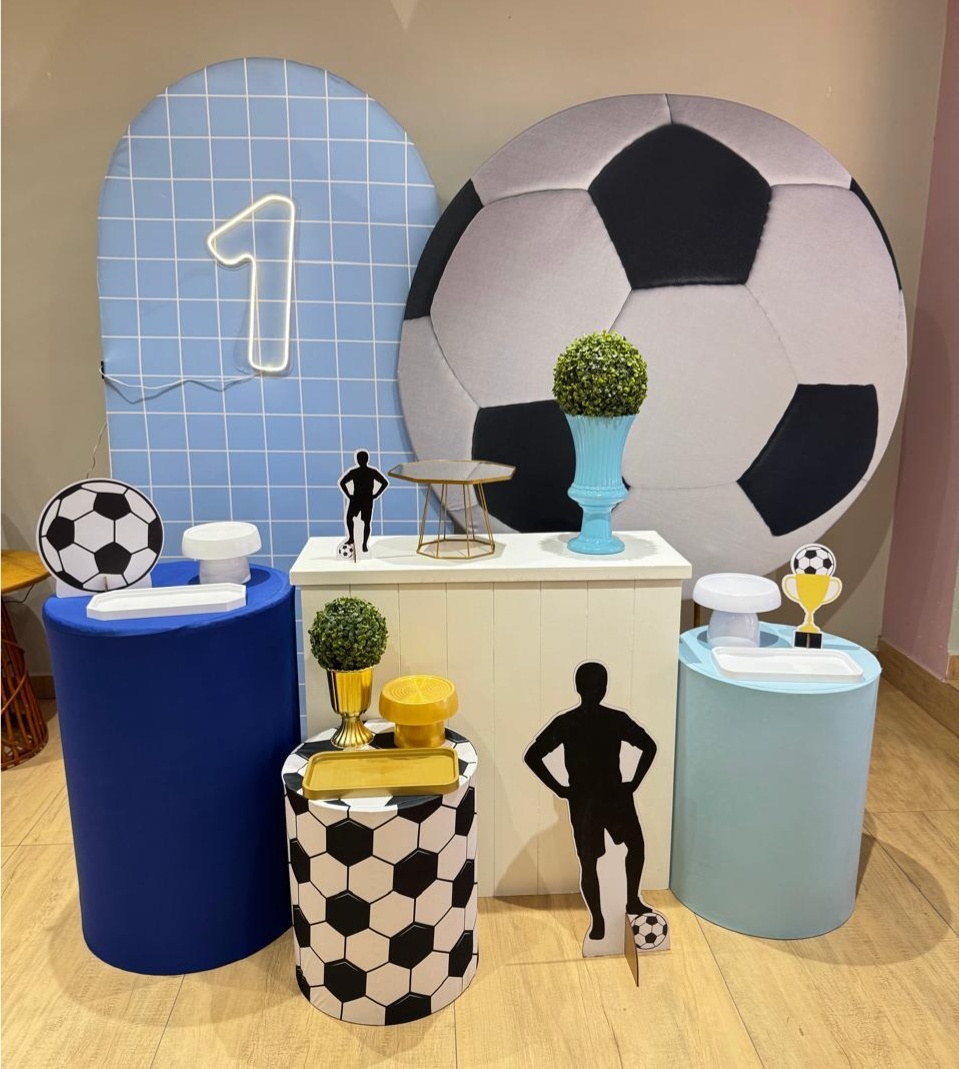 Futebol Kit Diamante Painel Listrado Azul - Felicittà Festas