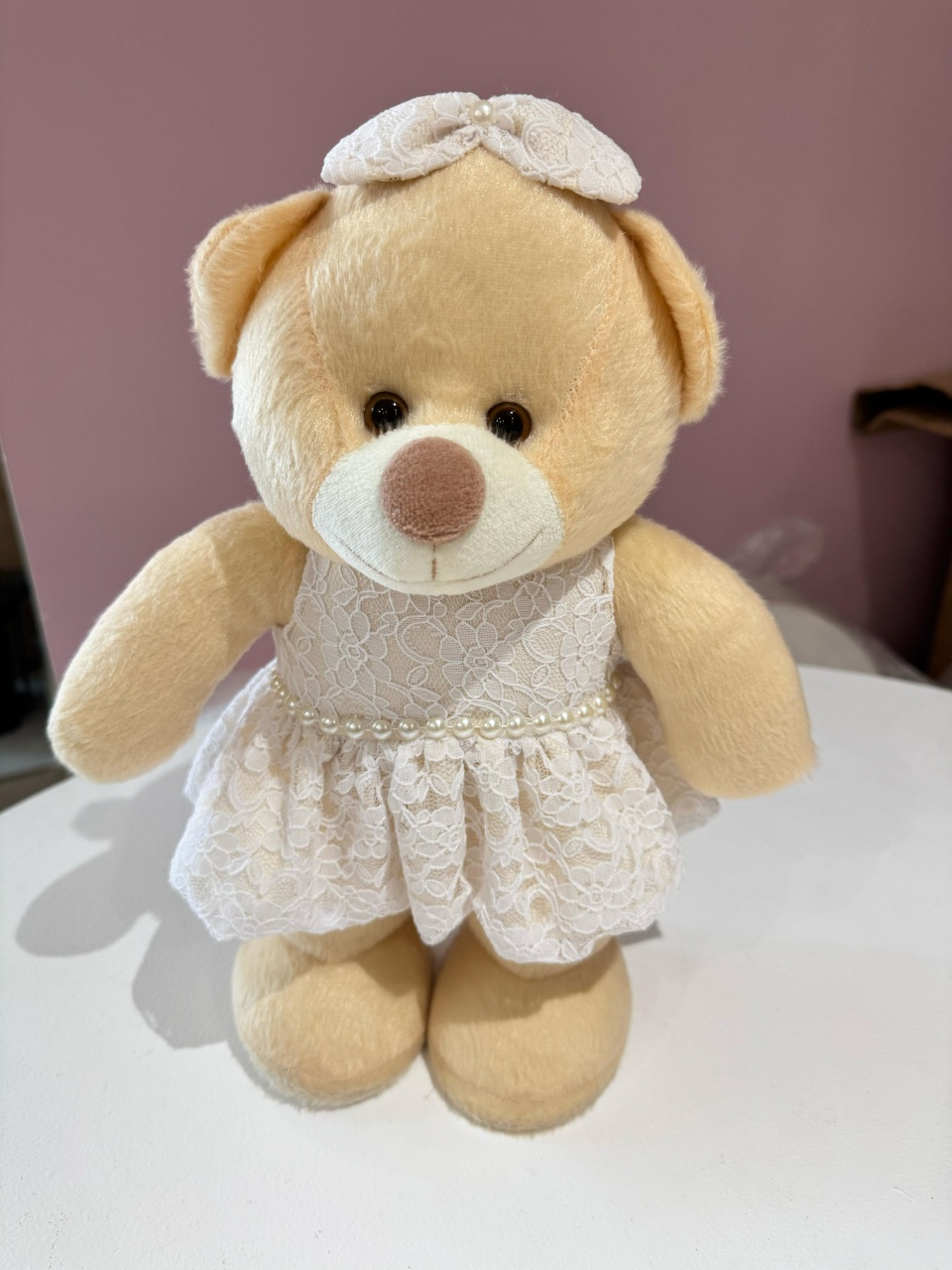 Ursinha de Luxo Bege 20Cm - Felicittà Festas