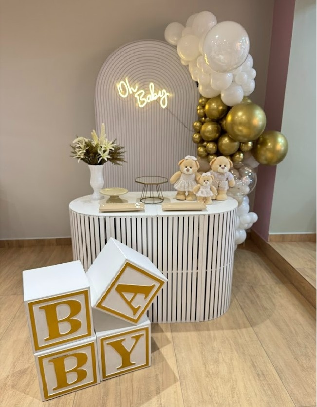 Chá de Bebê/ Revelação Mesa Ripada Com Família Urso - Felicittà Festas