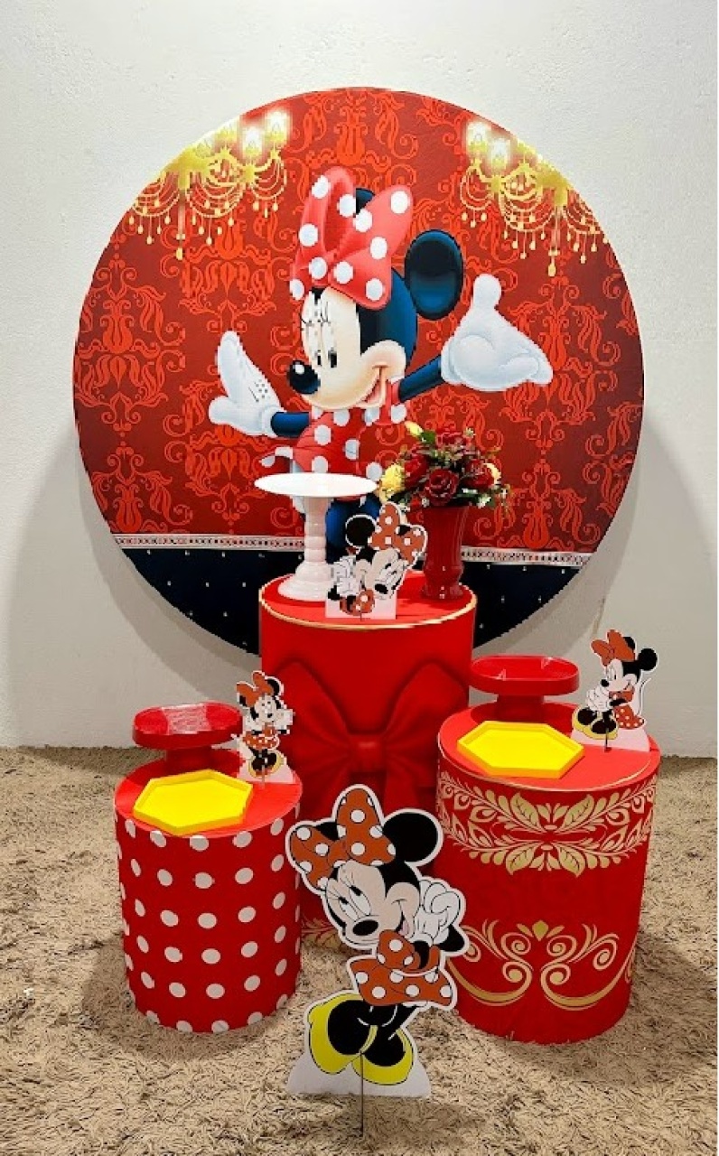 Minnie Mouse Vermelha Kit Prata - Felicittà Festas