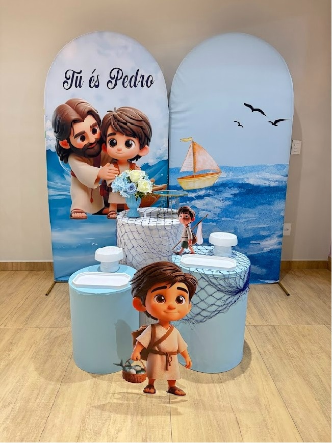 Tu És Pedro Composição Ouro 2 Painéis E Display 3D - Felicittà Festas