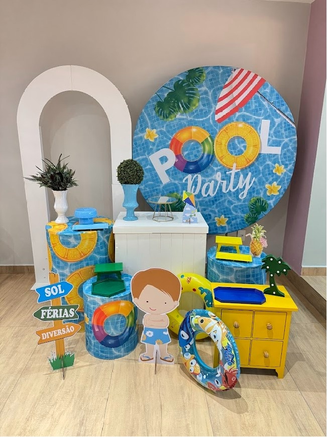 Pool Party Kit Diamante Especial Painel Vazado Masc - Felicittà Festas