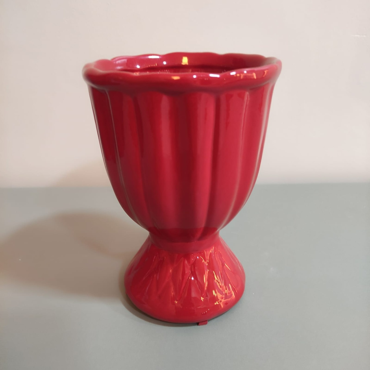 Taça Frisada Peq - Vermelho 16,5X11,5Cm - Felicittà Festas