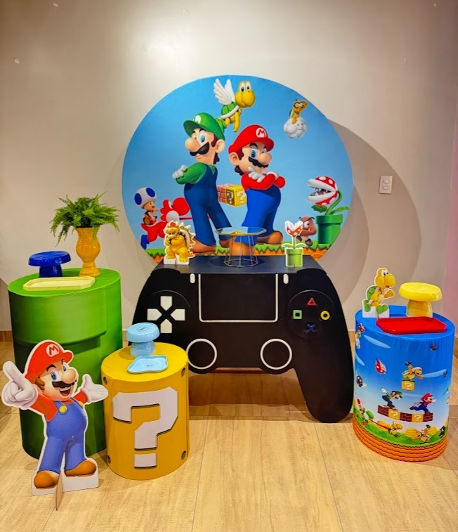 Mario Bross Kit Ouro Mesa Videogame - Felicittà Festas