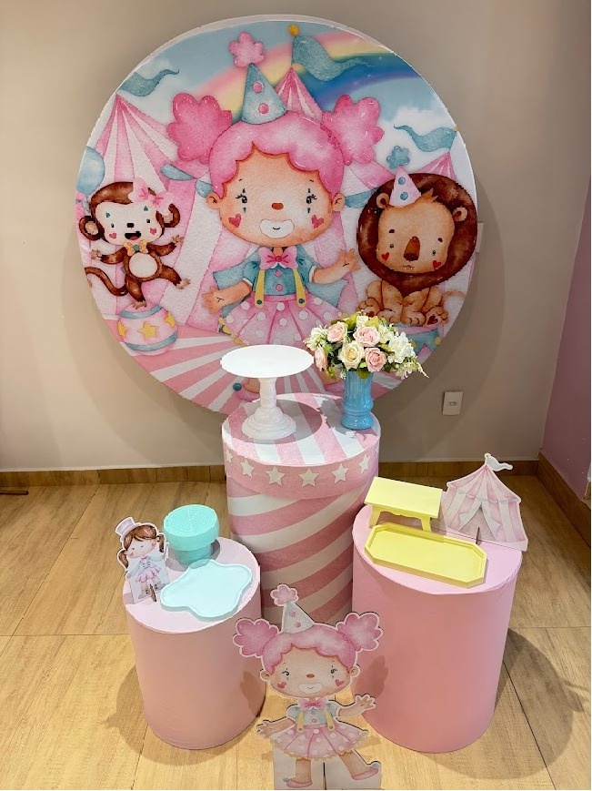 Circo Rosa Kit Prata Capas Lisas - Felicittà Festas