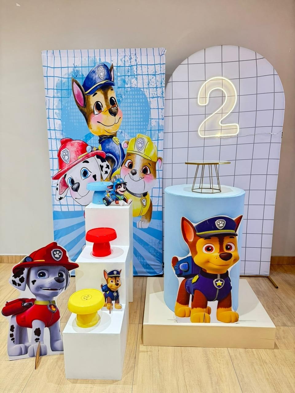 Patrulha Canina Composição Com Escada Em U E 1 Cilindro Mdf - Felicittà Festas