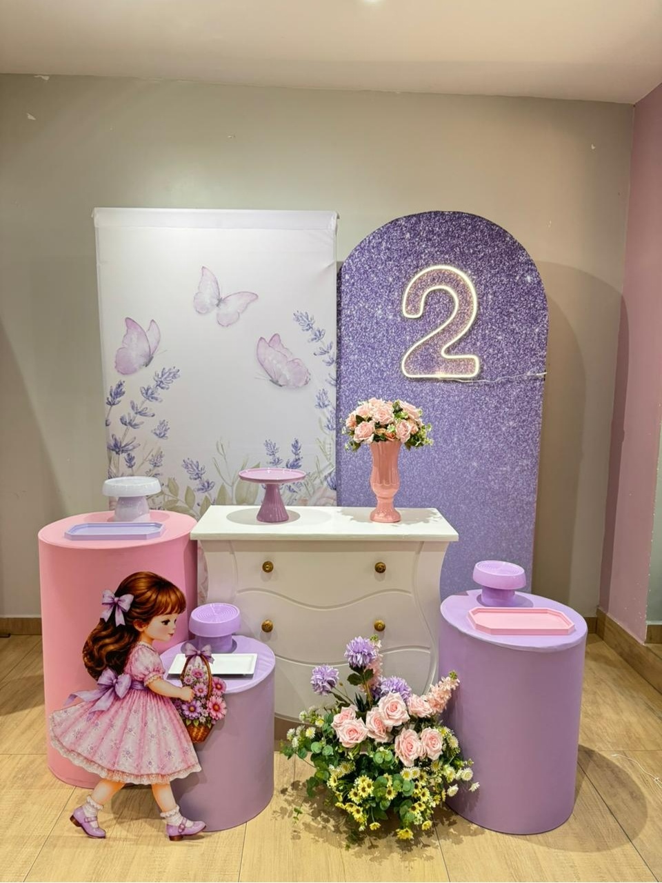Jardim Lavanda Kit Diamante Com Painel Lilás - Felicittà Festas