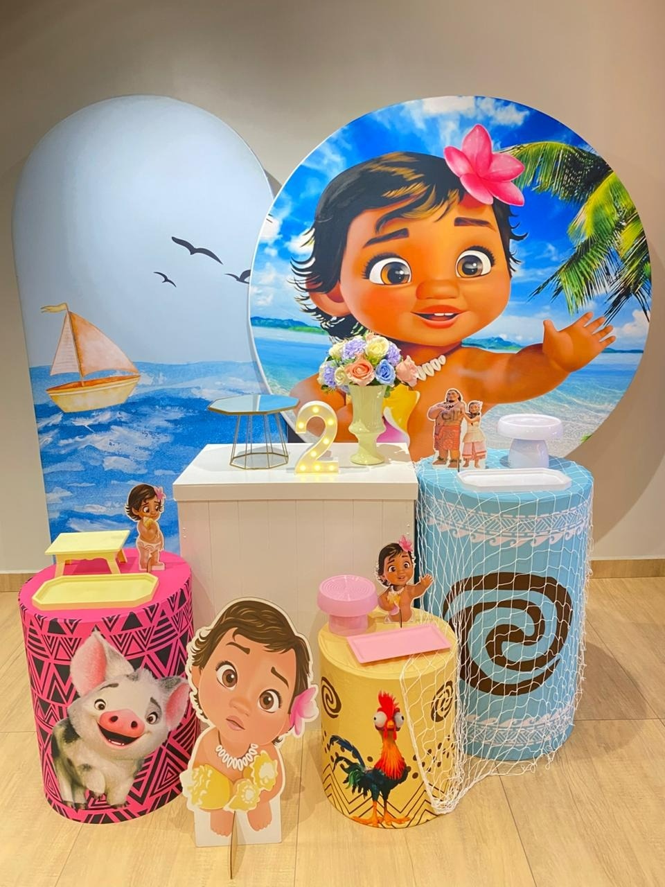 Moana Baby Kit Diamante Com Painel de Barquinho - Felicittà Festas