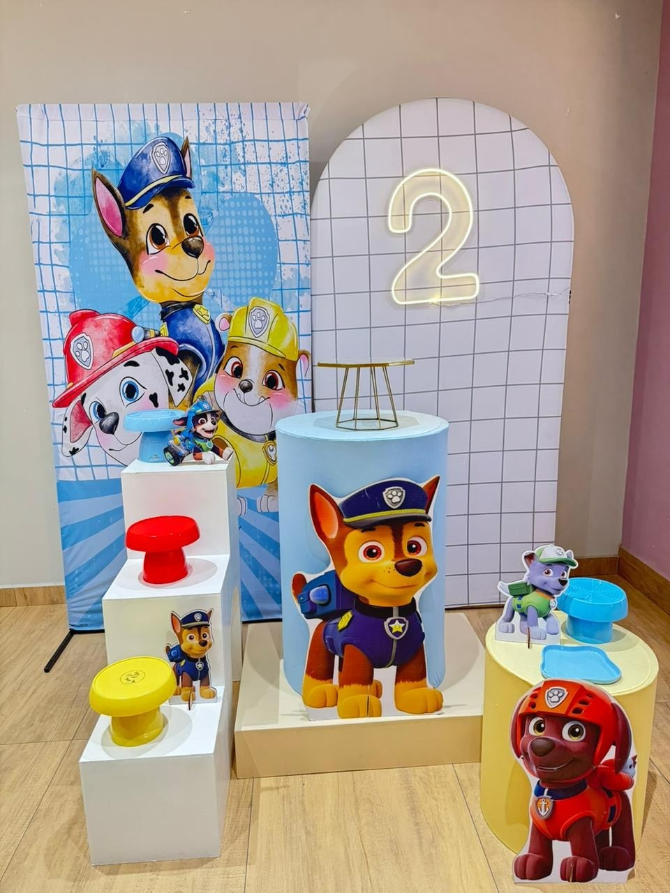 Patrulha Canina Composição Com Escada Em U E 2 Cilindros Mdf - Felicittà Festas