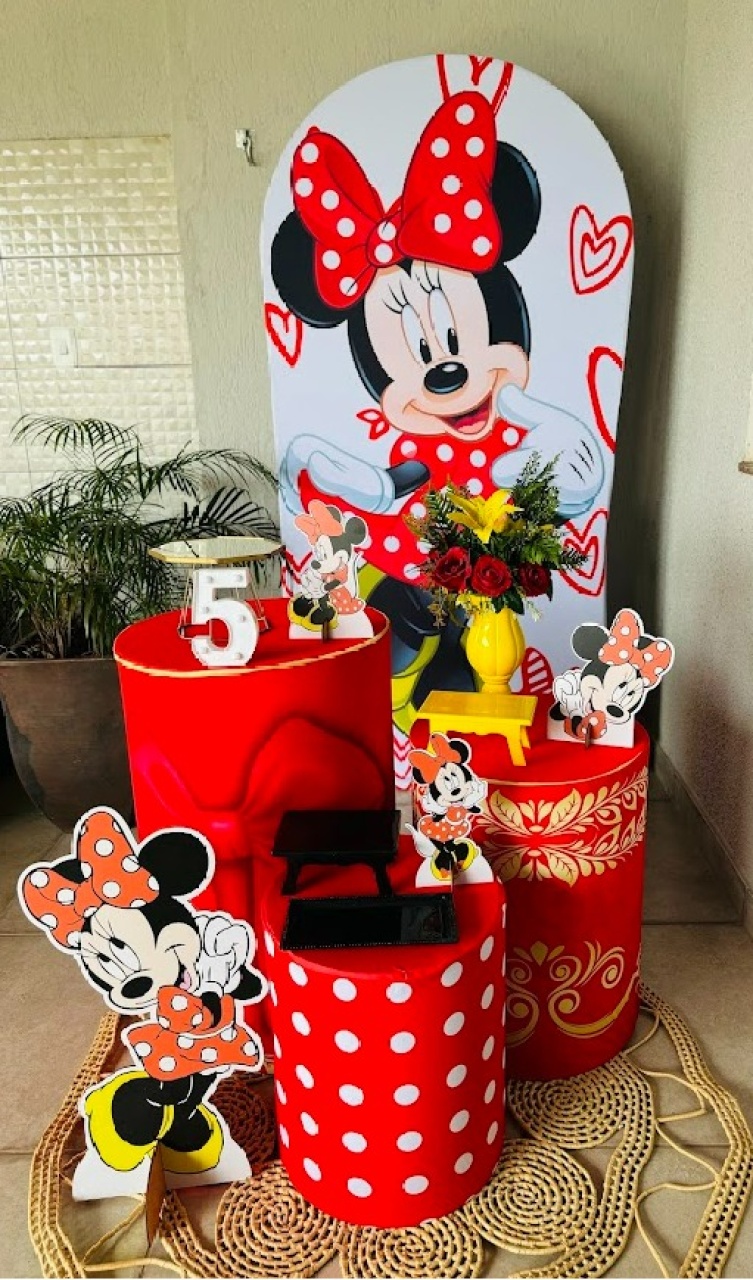 Minnie Mouse Kit Prata Painel Romano - Felicittà Festas