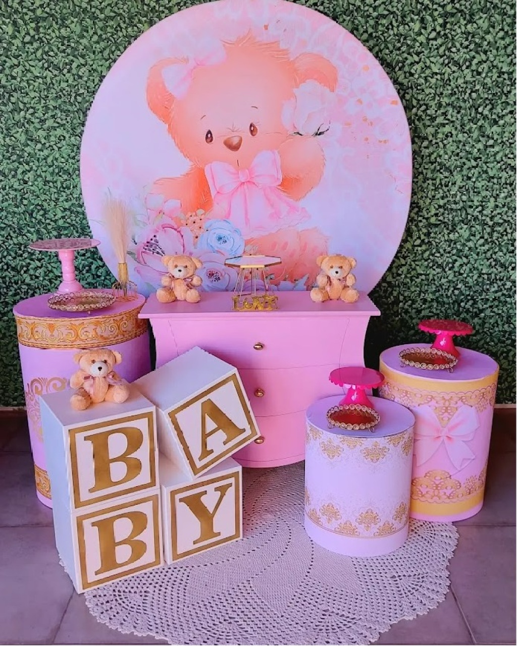 Ursinha Rosa - Chá de Bebê Kit Ouro - Felicittà Festas
