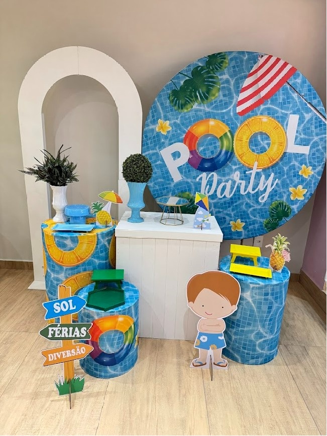 Pool Party Kit Diamante Painel Vazado Masc  - Felicittà Festas