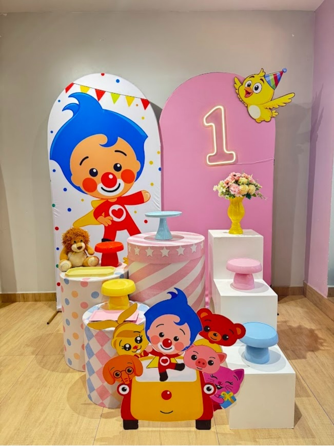 Palhaço Plim Plim Heróis Kit Diamante Com Escada Em U Menina - Felicittà Festas