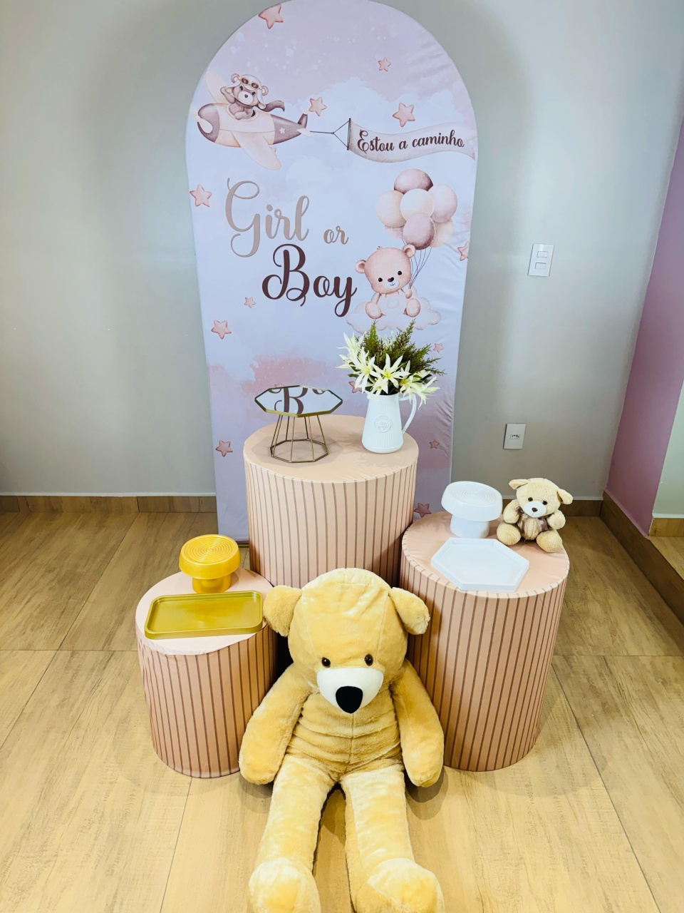 Chá Revelação Kit Romano Prata "Estou A Caminho" - Felicittà Festas