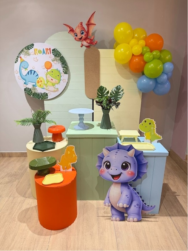 Dino Baby Composição Dois Painéis Degradê 4 Mesas - Felicittà Festas