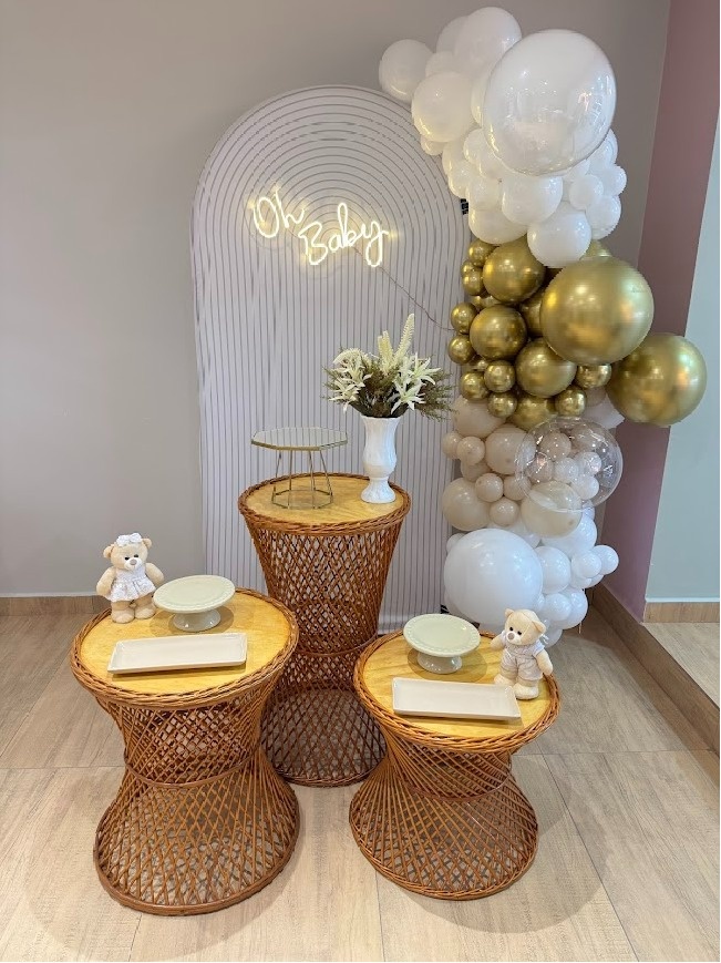 Chá de Bebê/ Revelação Mesas Vime 2 - Felicittà Festas