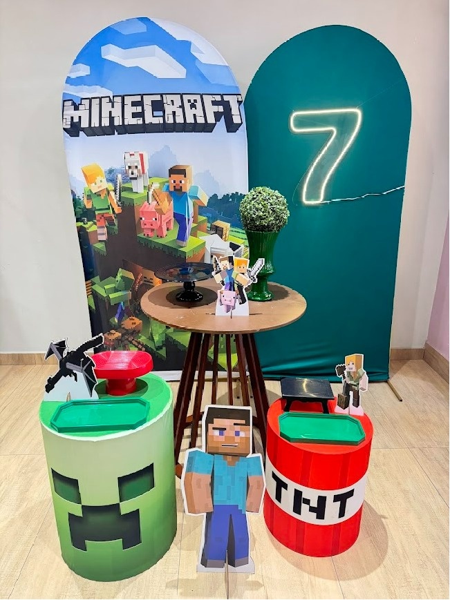 Minecraft Composição Especial Mesa Marrom - Felicittà Festas
