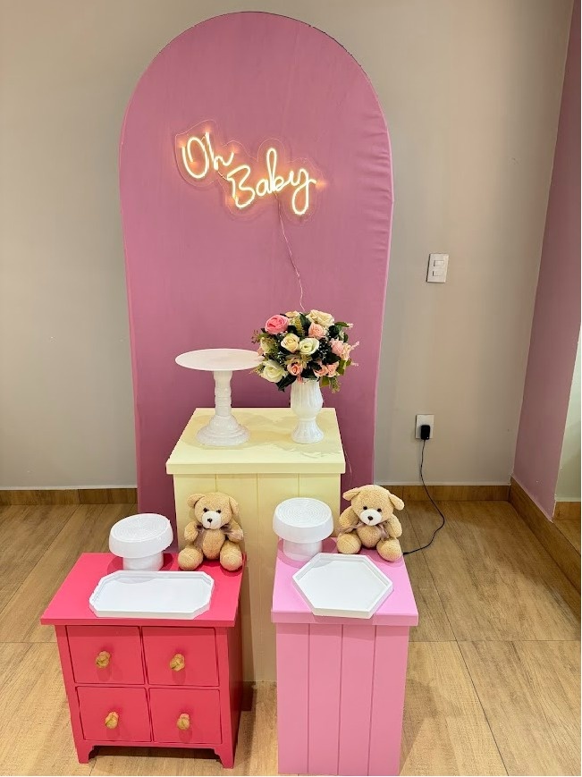 Chá de Bebê Menina Com Mesinhas - Felicittà Festas