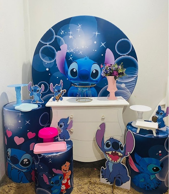 Lilo Stitch Kit Ouro Com Cômoda Branca - Felicittà Festas