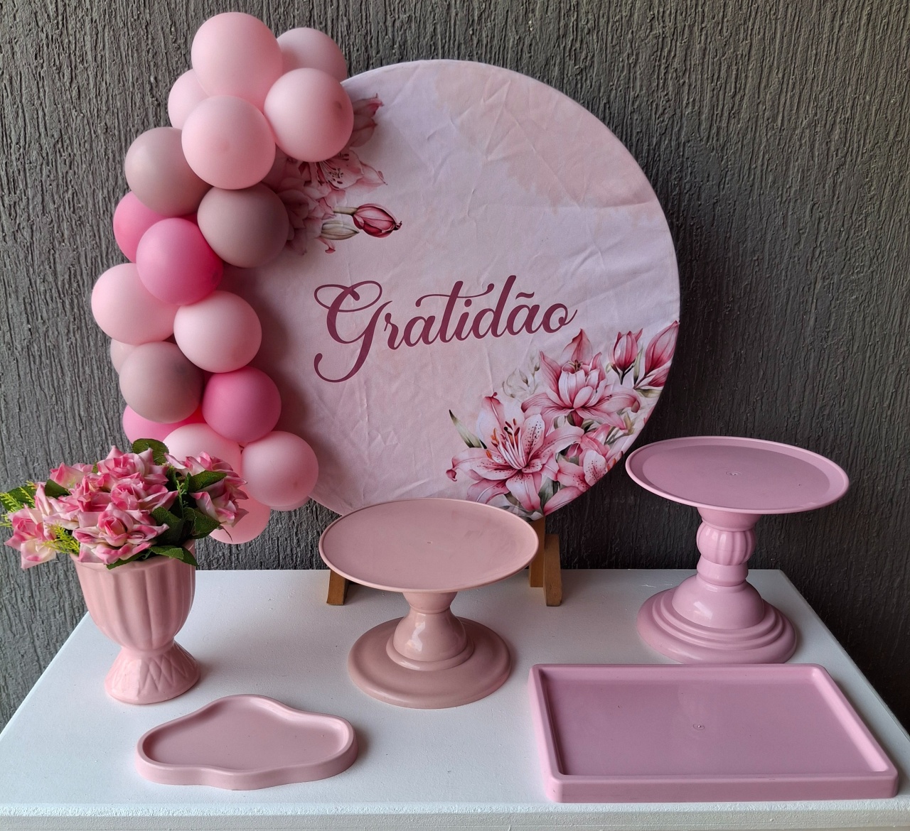 Mini Kit Gratidão Rosa - Pegue e Monte da Janaa