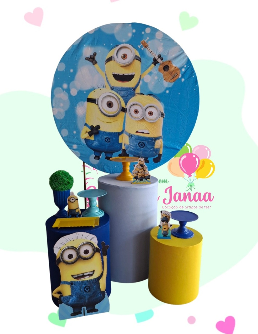  Minnions Kit Básico - Pegue e Monte da Janaa
