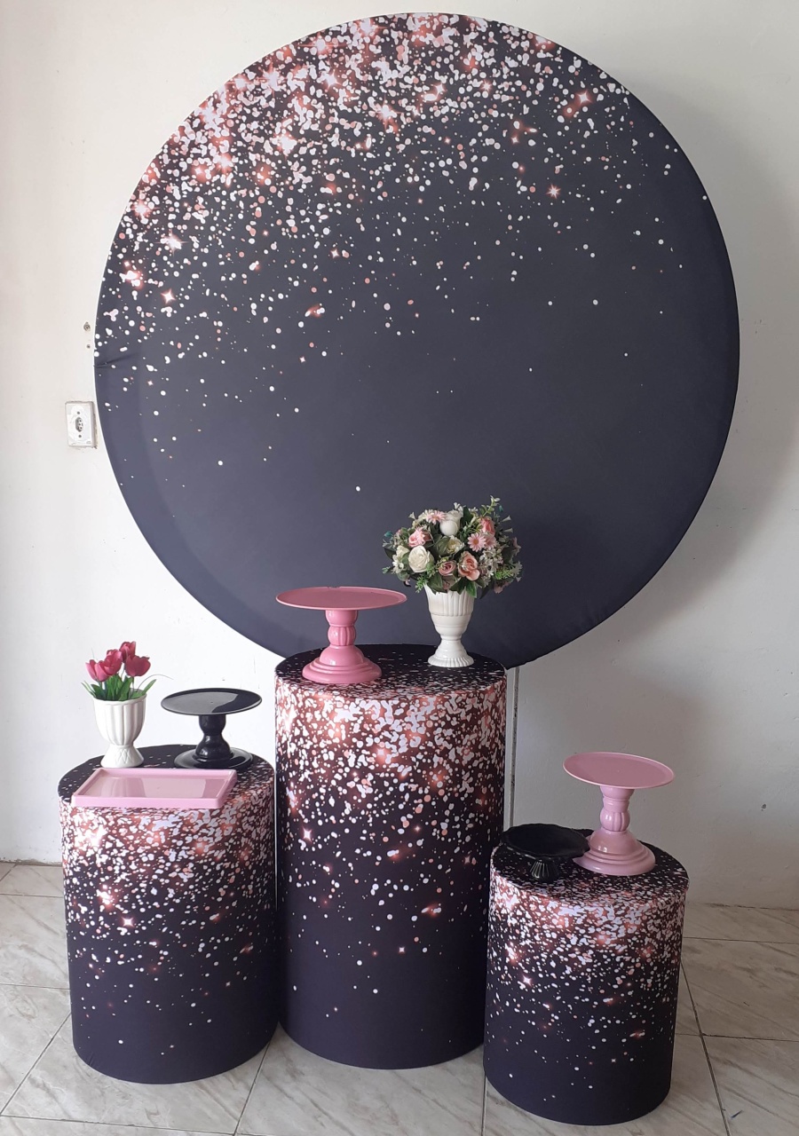 Gliter Rosê E Preto Kit Básico  - Pegue e Monte da Janaa