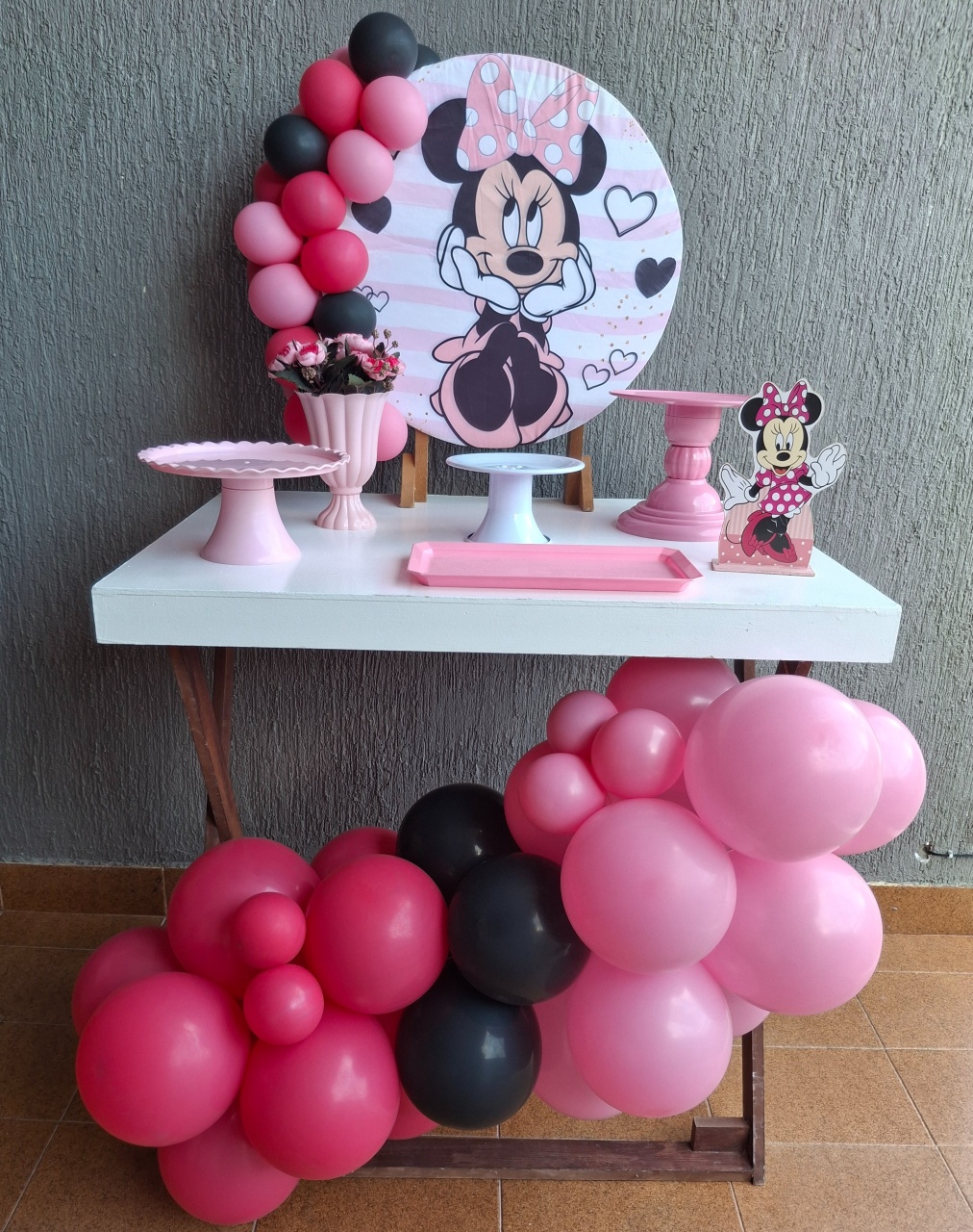 Mini Kit  Guirlanda Minnie Rosa - Pegue e Monte da Janaa