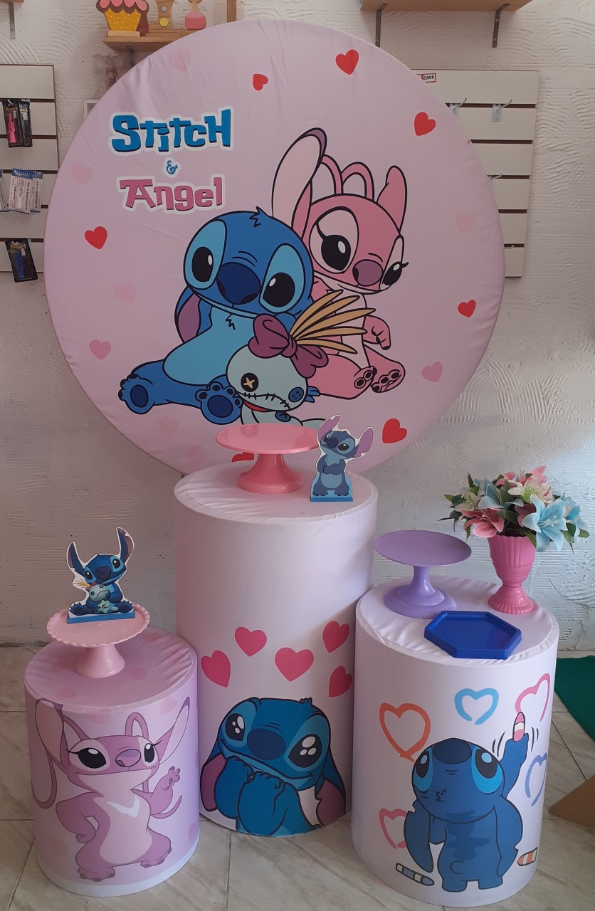Kit Basico Stitch E Angel - Pegue e Monte da Janaa