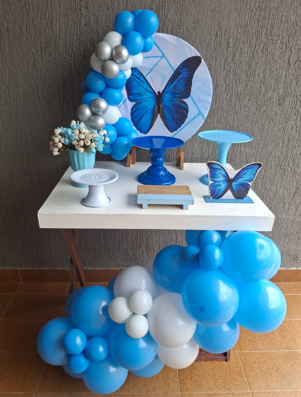 Mini Kit Guirlanda Borboleta Azul - Pegue e Monte da Janaa