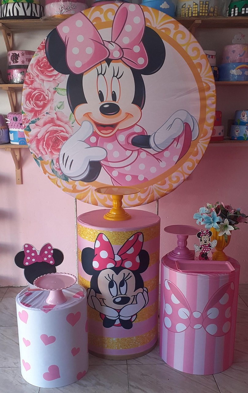Kit Básico Minnie Rosa - Pegue e Monte da Janaa