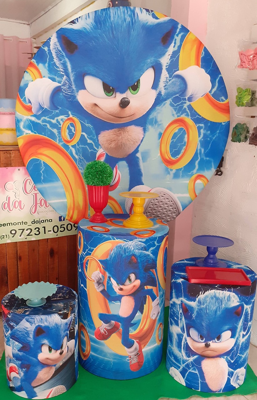 Kit Básico Sonic Ouriço - Pegue e Monte da Janaa