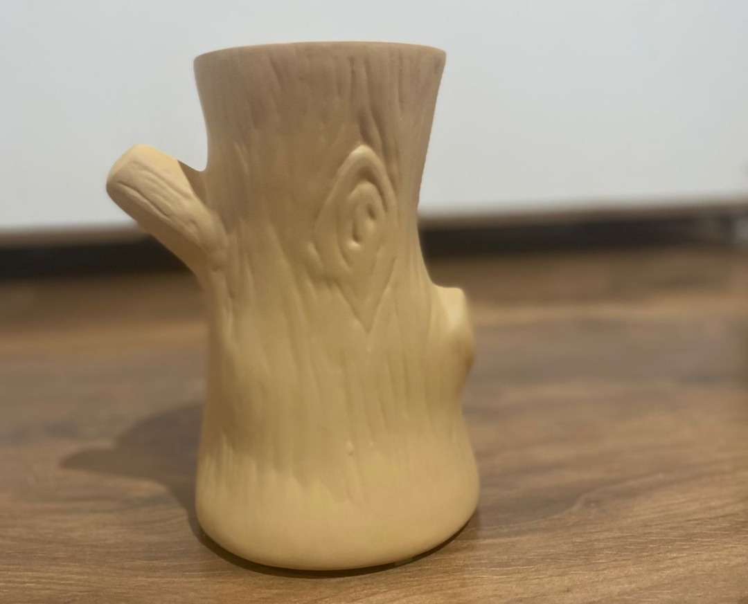 Vaso Tronco Bege de Louça P - Pacalu Locações 