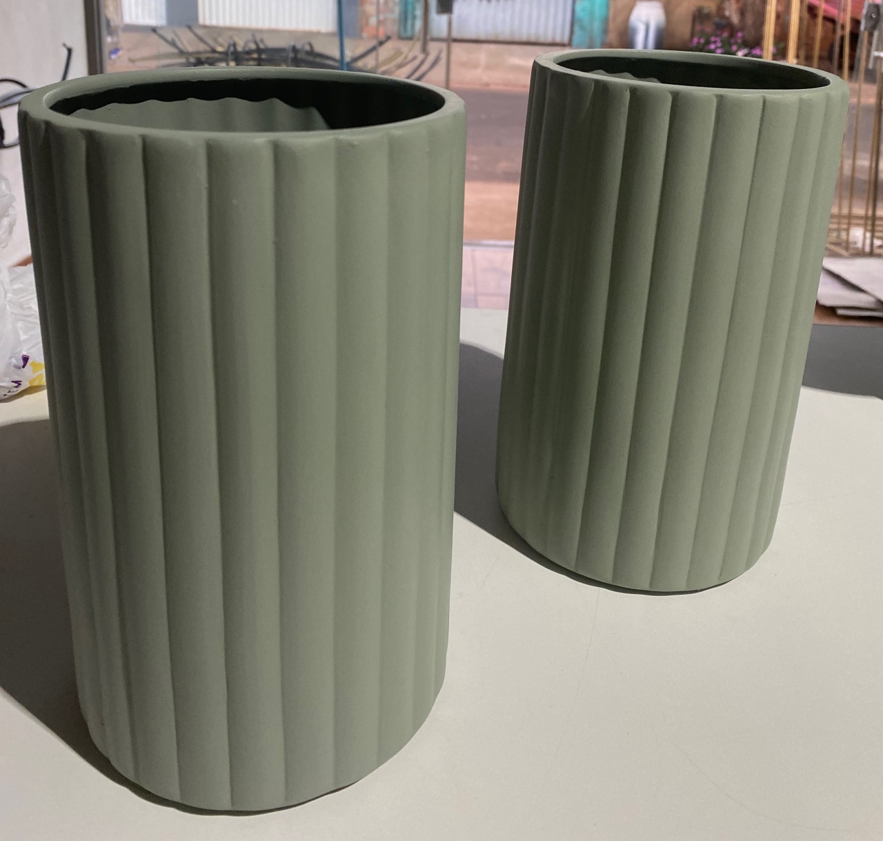 Vaso Romano Verde Aucalipto Louça G - Pacalu Locações 