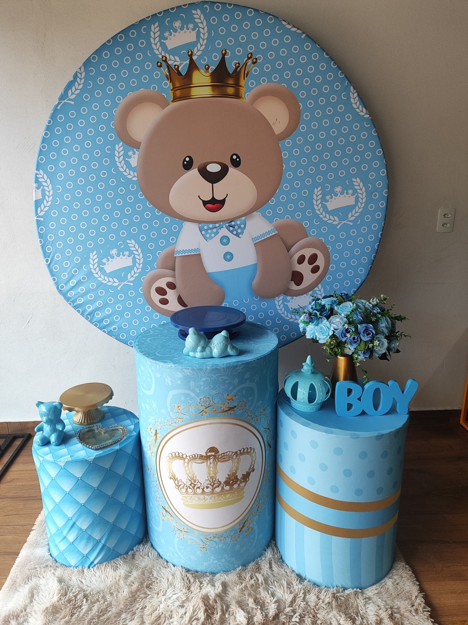 Kit Urso Azul Príncipe  - Pacalu Locações 