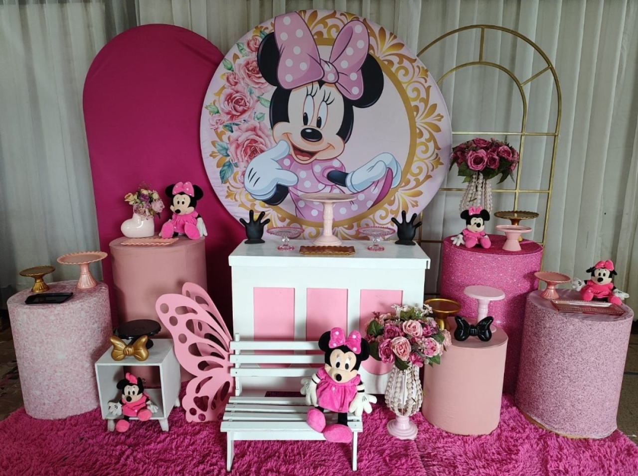 Kit Minie Rosa Luxo  - Pacalu Locações 
