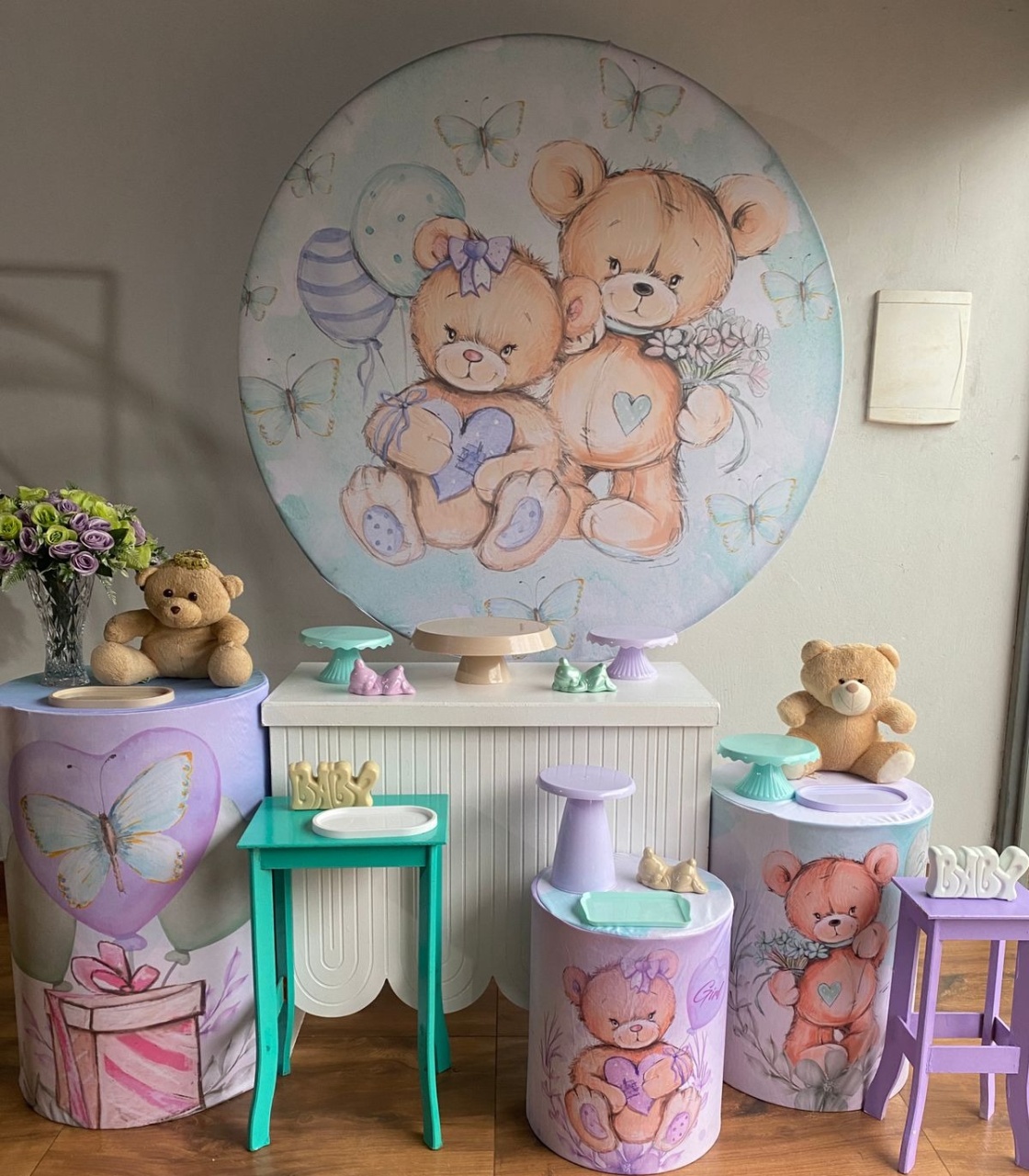 Kit Chá Revelação Urso  - Pacalu Locações 