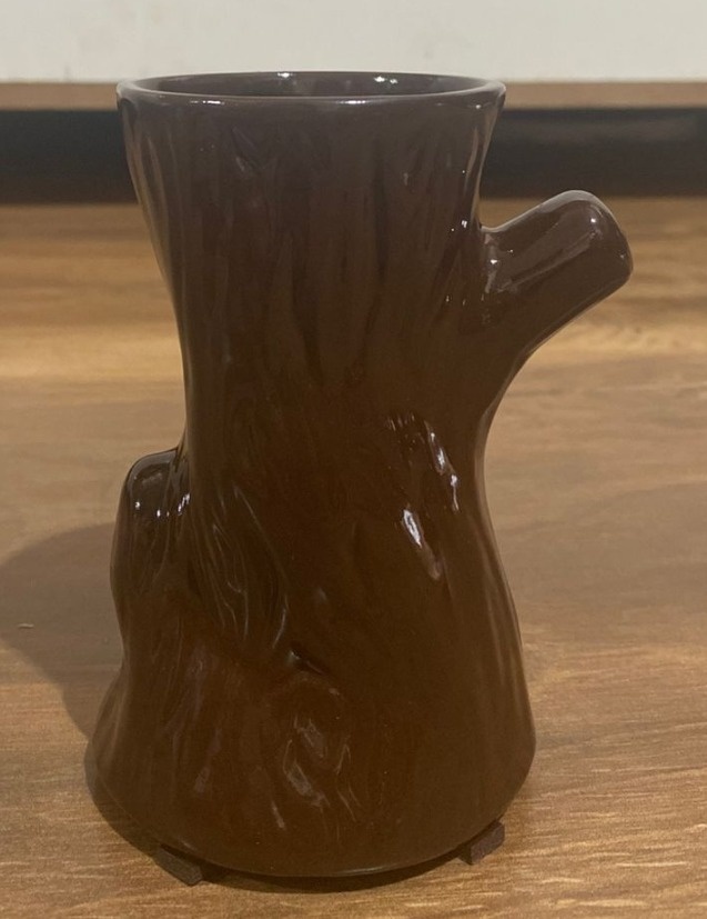 Vaso de Tronco Louça Marrom G - Pacalu Locações 