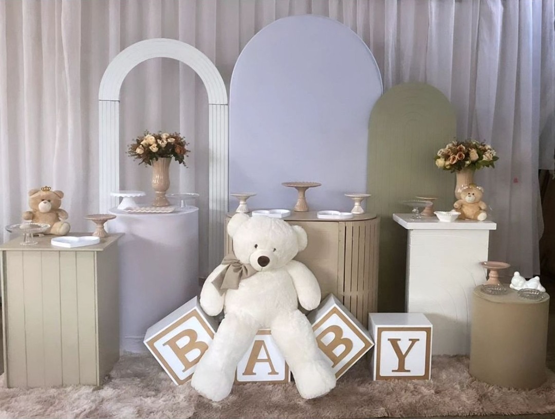 Kit Urso Luxo Branco E Beje - Pacalu Locações 