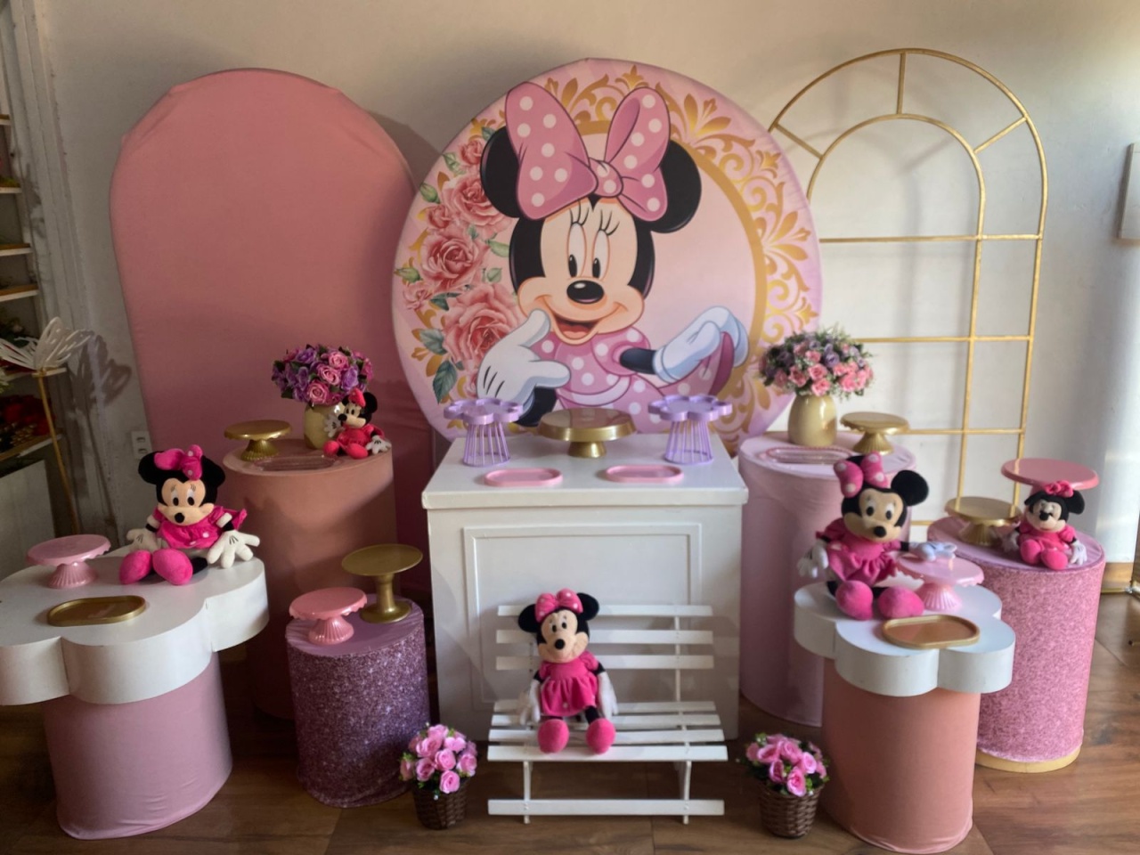 Kit Minie Rosa Luxo  - Pacalu Locações 