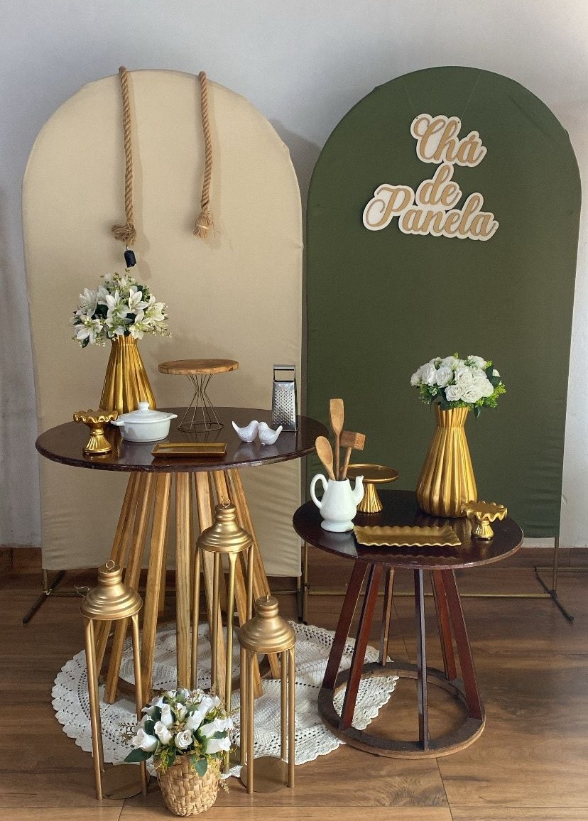 Kit Cha de Panela Verde Com Bege  - Pacalu Locações 