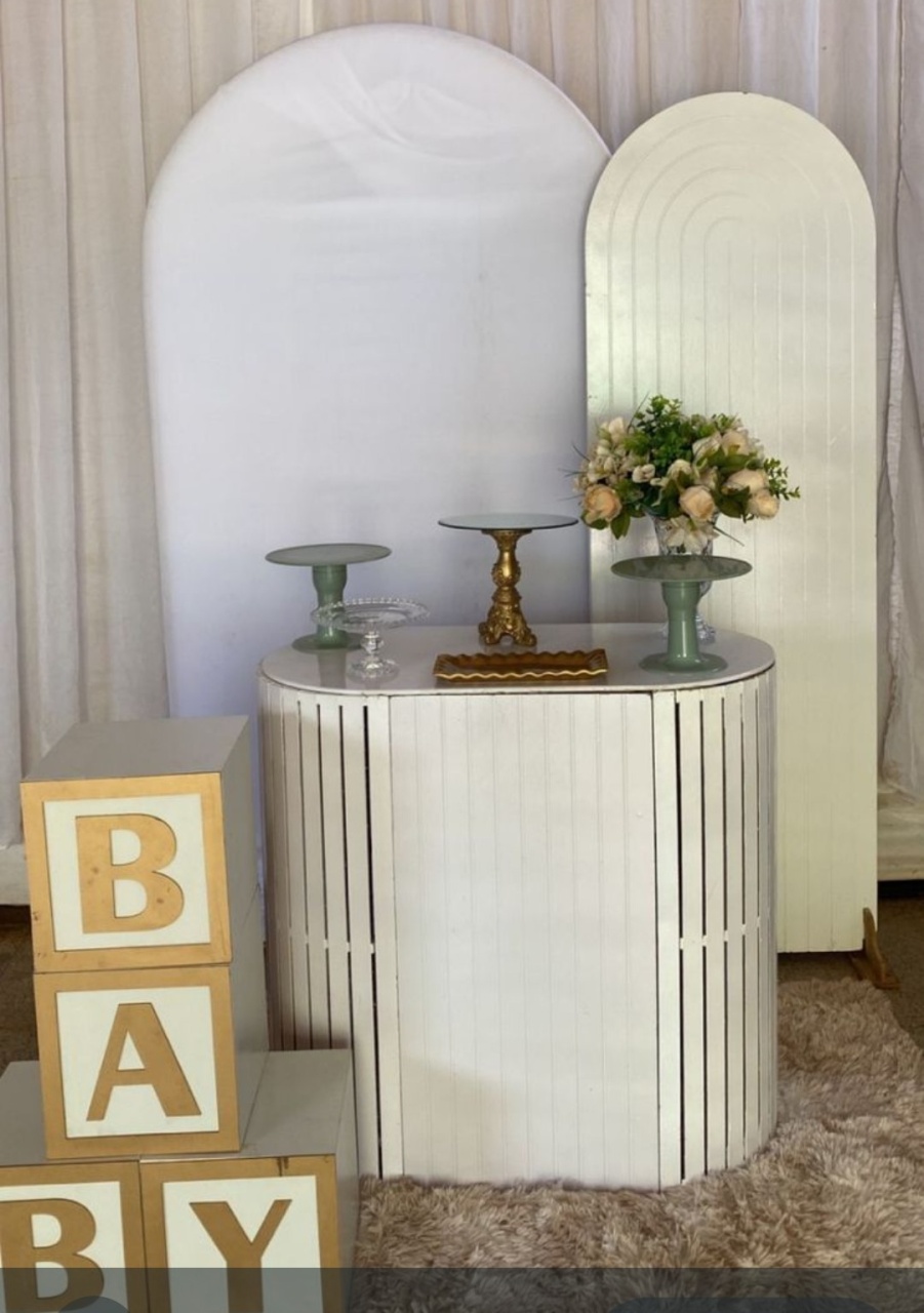Kit Chá de Bebê Branco  - Pacalu Locações 